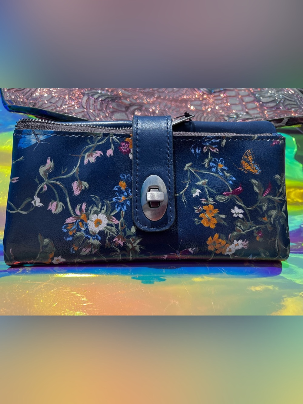 NWT Patricia Nash Butterfly Gardens Floral Annesley Wristlet Wallet